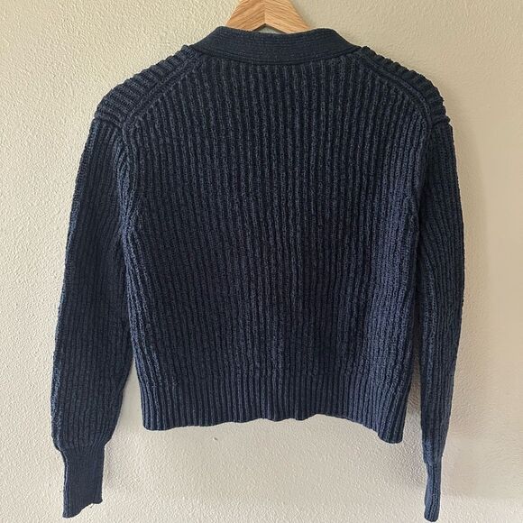 J Crew Dark Blue Chunky Knit Women's Cardigan Sweater Layering Fall Size XS - Picture 6 of 6